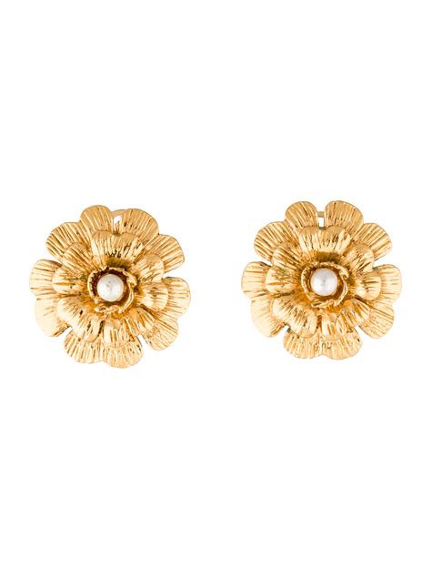 chanel camellia jewellery|Chanel camelia earrings for sale.